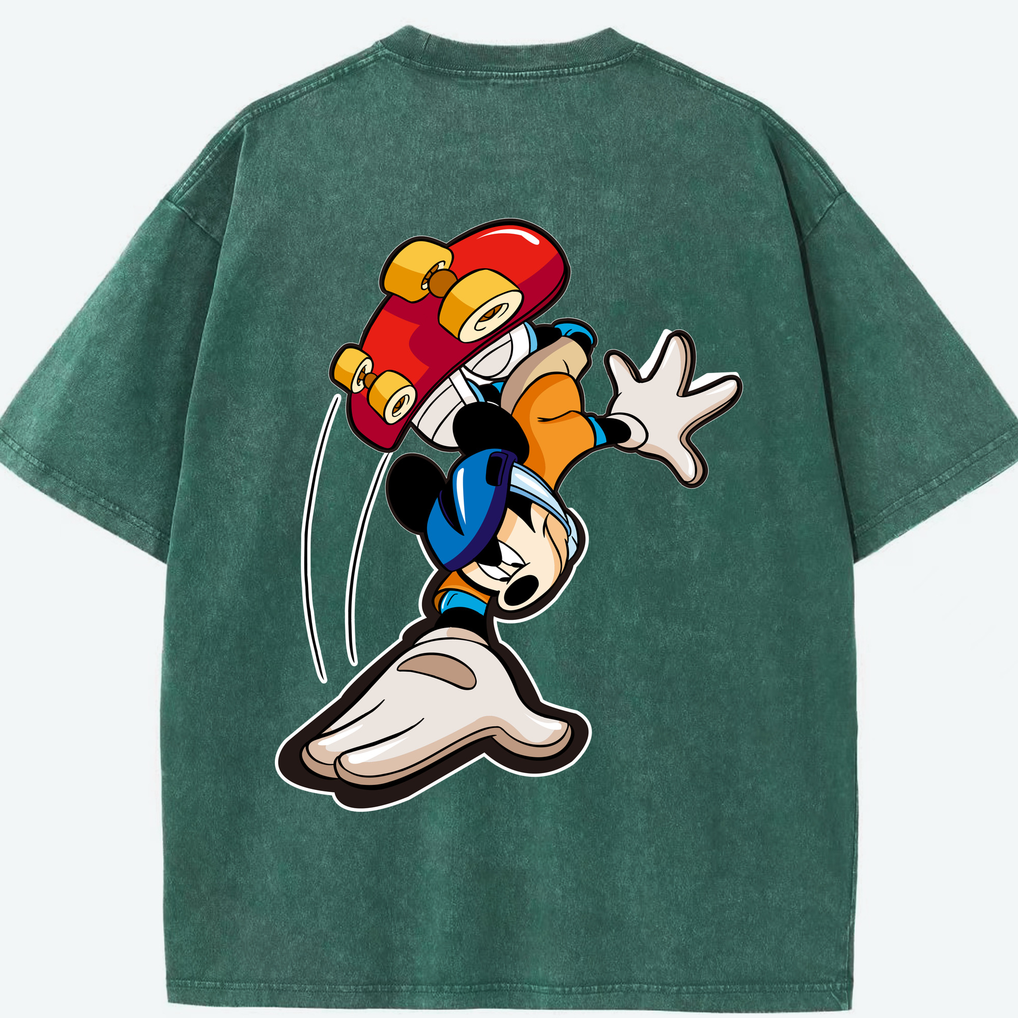 （画像用） ミッキーマウス Mickey Mouse 綿100% ヴィンテージ風 半袖Tシャツ（背面プリント）